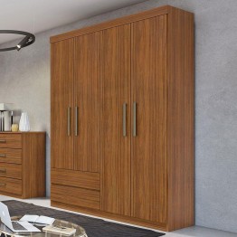 Guarda Roupa Zeus 04 Portas Rovere Naturale